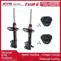 2 Front KYB Shock Absorbers + Strut Top Mount Kit for Holden Nova LG 94-97