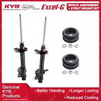 2 Rear KYB Shock Absorbers + Strut Top Mount Kit for Holden Astra LD 87-89