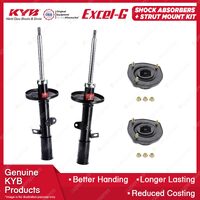 2 Rear KYB Shock Absorbers + Strut Top Mount Kit for Holden Nova LG 94-97