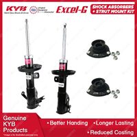 2x Front KYB Shock Absorbers + Strut Mount Kit for Honda Civic FB2 R18Z1 12-16