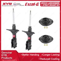 2x Front KYB Shock Absorbers + Strut Mount Kit for Hyundai Lantra J1 Sedan 91-92