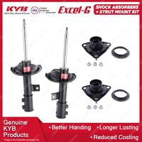 Pair Front KYB Shock Absorbers + Strut Mount Kit for Hyundai Elantra HD XD 06-11