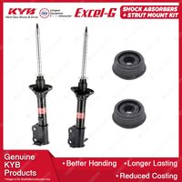 2x Rear KYB Shock Absorbers + Strut Mount Kit for Hyundai Excel X3 94-97