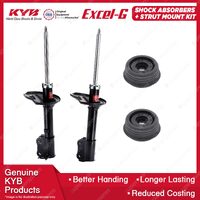 2 Rear KYB Shock Absorbers + Strut Top Mount Kit for Hyundai Accent LC LS 00-06