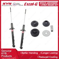 2x Rear KYB Shock Absorbers + Strut Mount Kit for Hyundai Lantra J1 Sedan 91-92