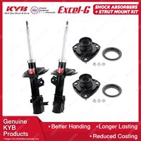 Pair Front KYB Shock Absorbers + Strut Mount Kit for Kia Rio JB G4ED G4EE 05-11