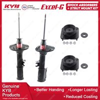 2 Front KYB Shock Absorbers + Strut Mount Kit for Kia Mentor AFB BF TE 98-00