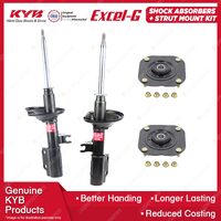 2x Front KYB Shock Absorbers + Strut Mount Kit for Kia Mentor AFA B5 96-98