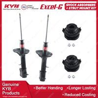 2x Rear KYB Shock Absorbers + Strut Mount Kit for Kia Mentor AFA B5 96-98