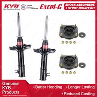 Pair Front KYB Shock Absorbers + Strut Top Mount Kit for Mazda 626 GF GW 97-02