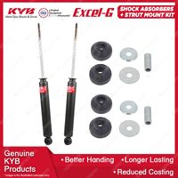 Pair Rear KYB Shock Absorbers + Strut Top Mount Kit for Mazda CX-7 ER SUV 09-12