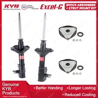 Pair Front KYB Shock Absorbers + Strut Mount Kit for Mitsubishi Lancer CE 96-03