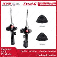 Pair Front KYB Shock Absorbers + Strut Mount Kit for Mitsubishi Lancer CJ 07-16