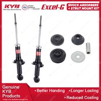 2 Rear KYB Shock Absorbers + Strut Top Mount Kit for Mitsubishi Lancer CJ 07-16