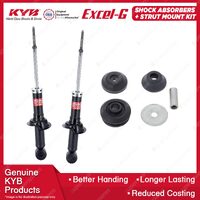 2x Rear KYB Shock Absorbers + Strut Mount Kit for Mitsubishi Lancer CJ 07-16