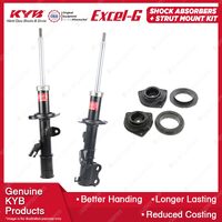 2x Front KYB Shock Absorbers + Strut Mount Kit for Nissan Almera N17 12-14