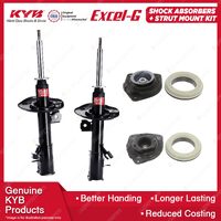 Pair Front KYB Shock Absorbers Strut Mount Kit for Nissan Dualis J10 Wagon 07-15