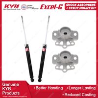 2x Rear KYB Shock Absorbers + Strut Mount Kit for Opel Corsa SL A14XER 12-13