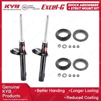 Pair Front KYB Shock Absorbers + Strut Top Mount Kit for Peugeot 405 D60 88-92