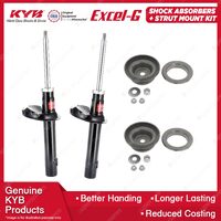 Pair Front KYB Shock Absorbers + Strut Top Mount Kit for Peugeot 405 D70 93-98