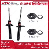 Pair Front KYB Shock Absorbers + Strut Top Mount Kit for Peugeot 306 N3 N5 93-02