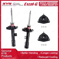 Pair Front KYB Shock Absorbers + Strut Mount Kit for Peugeot 4008 4B11 SUV 12-14