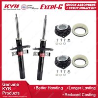 Pair Front KYB Shock Absorbers Strut Top Mount Kit for Renault Megane X84 03-10