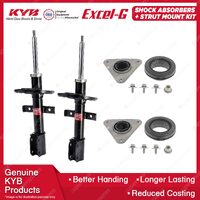 2x Front KYB Shock Absorbers + Strut Mount Kit for Renault Clio MK III RS 2010