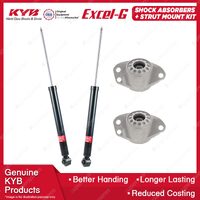 Pair Rear KYB Shock Absorbers + Strut Top Mount Kit for Skoda Fabia 5J 10-15