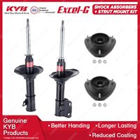 2 Front KYB Shock Absorbers + Strut Mount Kit for Subaru Liberty BC5 BD9 BF5 BG9