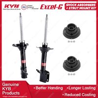 Pair Rear KYB Shock Absorbers + Strut Mount Kit for Subaru Impreza GG EJ 02-07