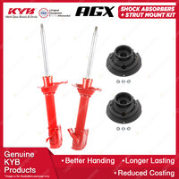 2x Rear KYB Shock Absorbers + Strut Mount Kit for Subaru Impreza GDG WRX 05-07