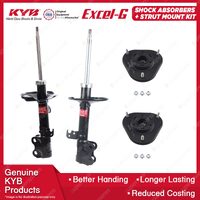 2x Front KYB Shock Absorbers + Strut Mount Kit for Toyota Corolla ZZE122R 01-07