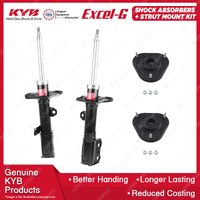 2x Front KYB Shock Absorbers + Strut Mount Kit for Toyota Corolla ZZE123R 03-06