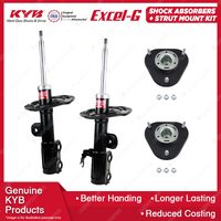 2x Front KYB Shock Absorbers + Strut Mount Kit for Toyota Prius-V ZVW40R 12-15