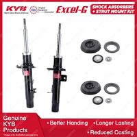 Pair Front KYB Shock Absorbers + Strut Top Mount Kit for Citroen C2 Hatchback