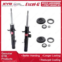 Pair Front KYB Shock Absorbers + Strut Top Mount Kit for Citroen C3 I 02-04