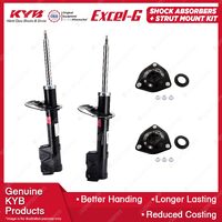 Pair Front KYB Shock Absorbers + Strut Top Mount Kit for Dodge Caliber PM 06-13