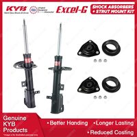 Pair Front KYB Shock Absorbers + Strut Top Mount Kit for Dodge Journey JC SUV