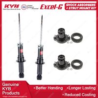 Pair Rear KYB Shock Absorbers + Strut Top Mount Kit for Dodge Caliber PM 06-10