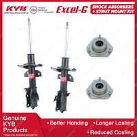 Pair Front KYB Shock Absorbers + Strut Top Mount Kit for Ford Fiesta WT WZ