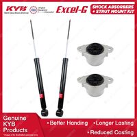 Pair Rear KYB Shock Absorbers + Strut Top Mount Kit for Ford Fiesta WS WT WZ