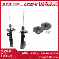 Pair Front KYB Shock Absorbers + Strut Top Mount Kit for Holden Captiva CG 5 II