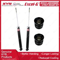 Pair Rear KYB Shock Absorbers + Strut Mount Kit for Honda City GM6 Jazz GK3 GK5