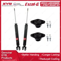 Pair Rear KYB Shock Absorbers + Strut Top Mount Kit for Hyundai ix35 Wagon 10-15