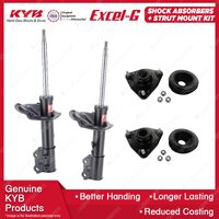 Pair Front KYB Shock Absorbers + Strut Top Mount Kit for KIA Cerato TD 09-13