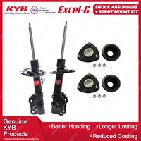 Pair Front KYB Shock Absorbers + Strut Top Mount Kit for Mazda Mazda 3 BM