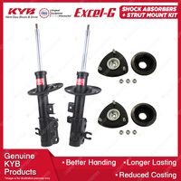 Pair Front KYB Shock Absorbers + Strut Top Mount Kit for Mazda CX-3 DK SUV 15-on