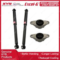 Pair Rear KYB Shock Absorbers + Strut Top Mount Kit for Mazda 2 DJ DL 14-on