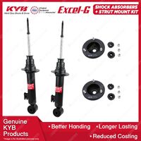 Pair Front KYB Shock Absorbers + Strut Top Mount Kit for Mitsubishi Challenge PB